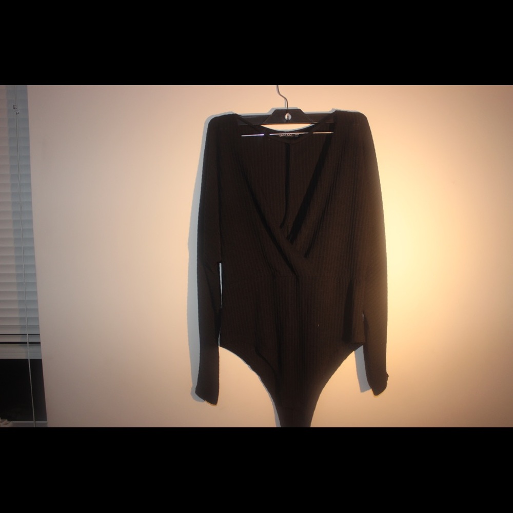 Boohoo Knit T-Strap Bodysuit